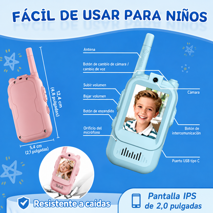 Walkie Talkies con Cámara para Niños
