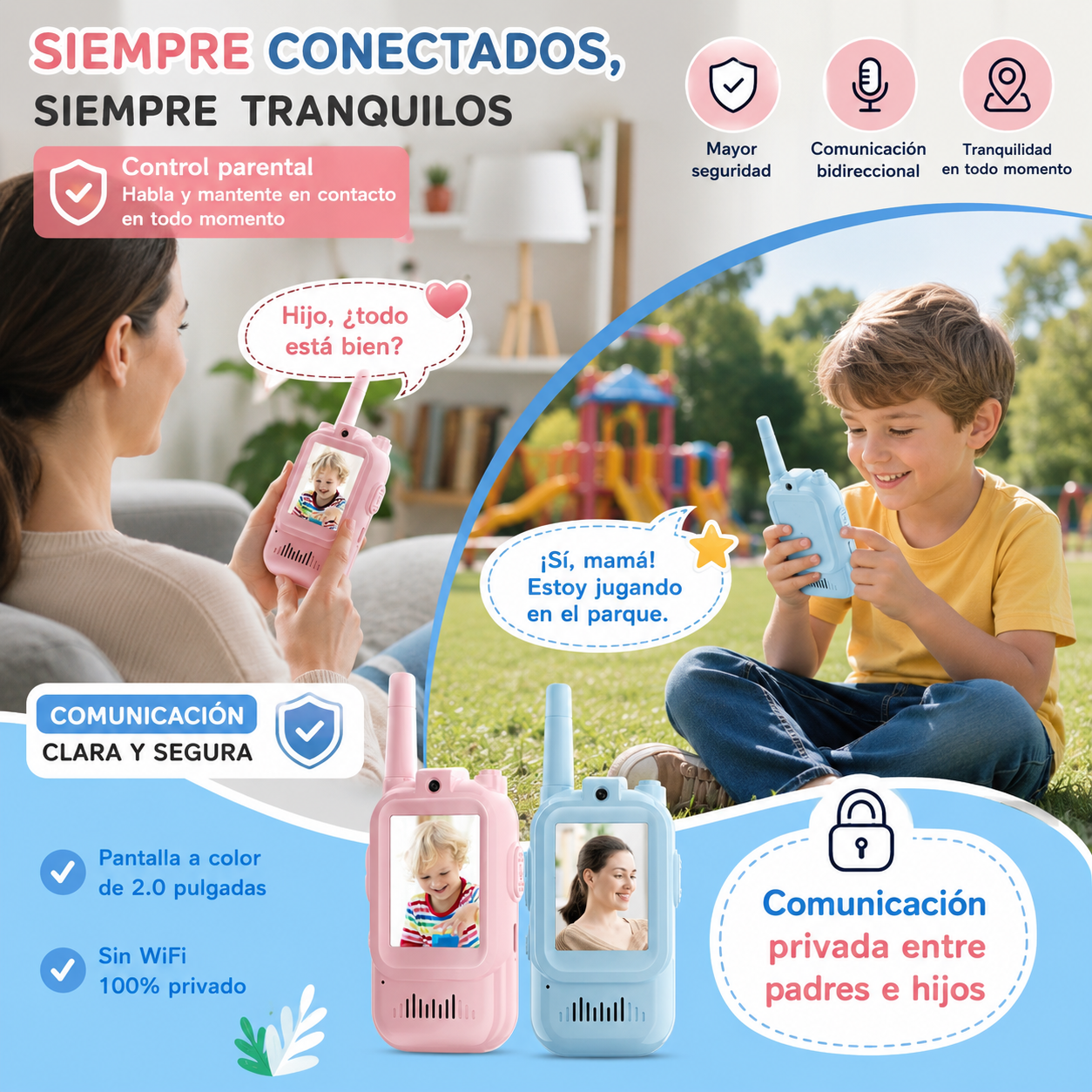 Walkie Talkies con Cámara para Niños