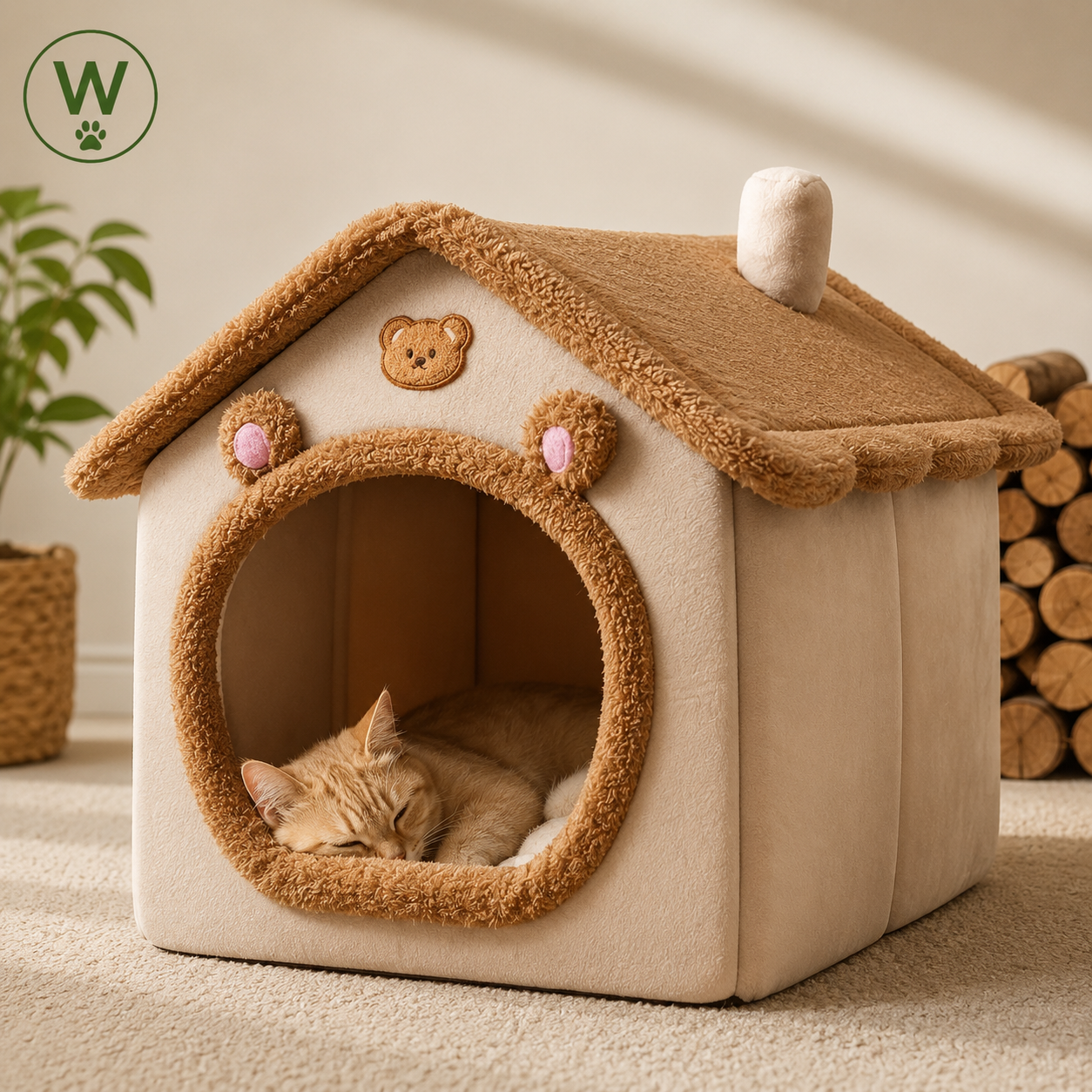 Cama Casita para Gatos y Perros