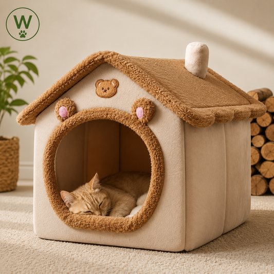 Cama Casita para Gatos y Perros