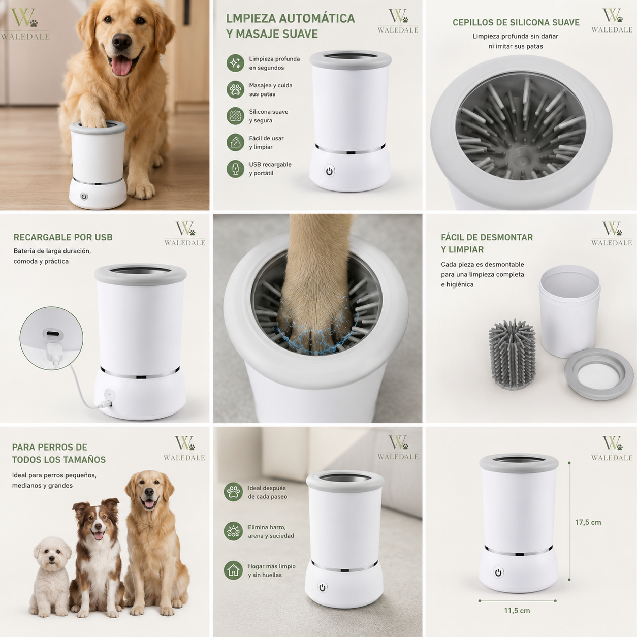 Limpiador Automático de Patas para Perros WALEDALE