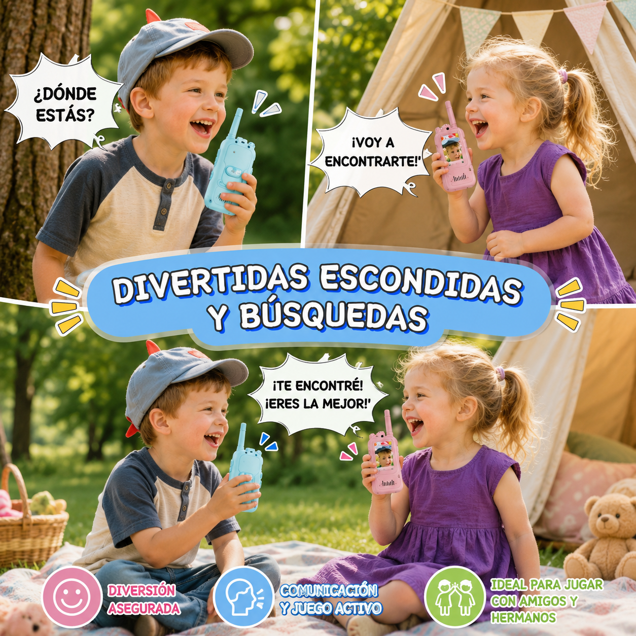 Walkie Talkies con Cámara para Niños