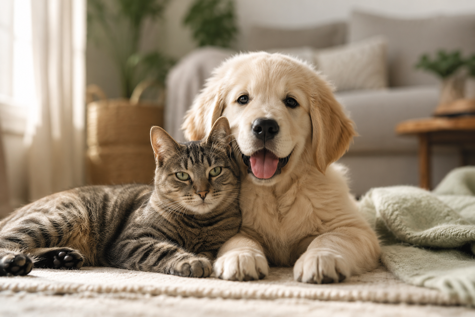Mascotas felices en casa